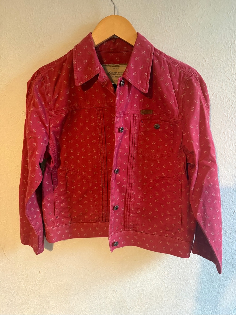 Lauren Ralph Lauren Red Bandanna Printed Jean Jacket